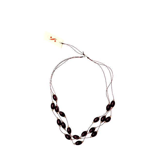 Frosted Czech glass bead multi-strand necklace in purple
